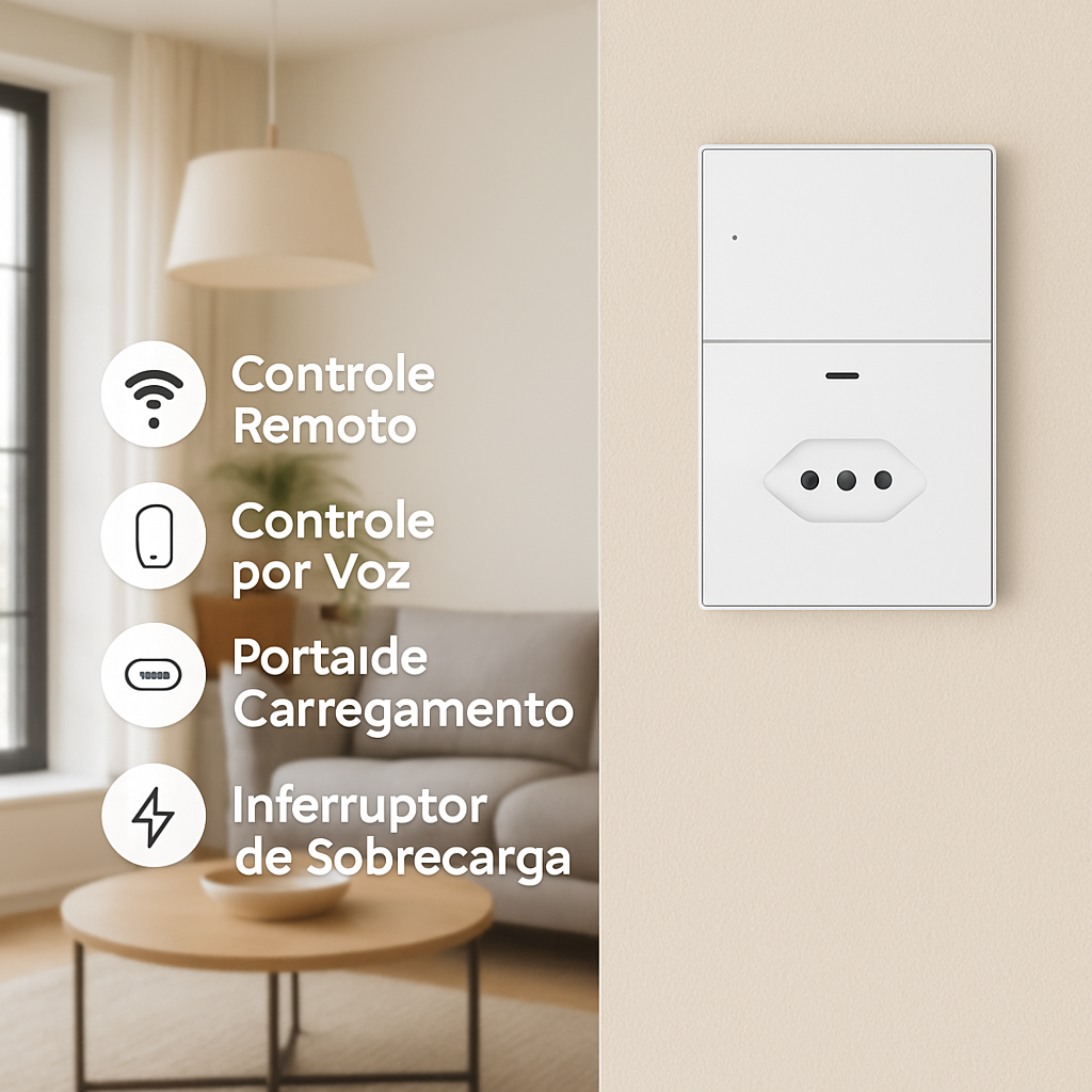 Tomada Inteligente Zigbee Zemismart - Interruptor Smart com USB-C e Alexa