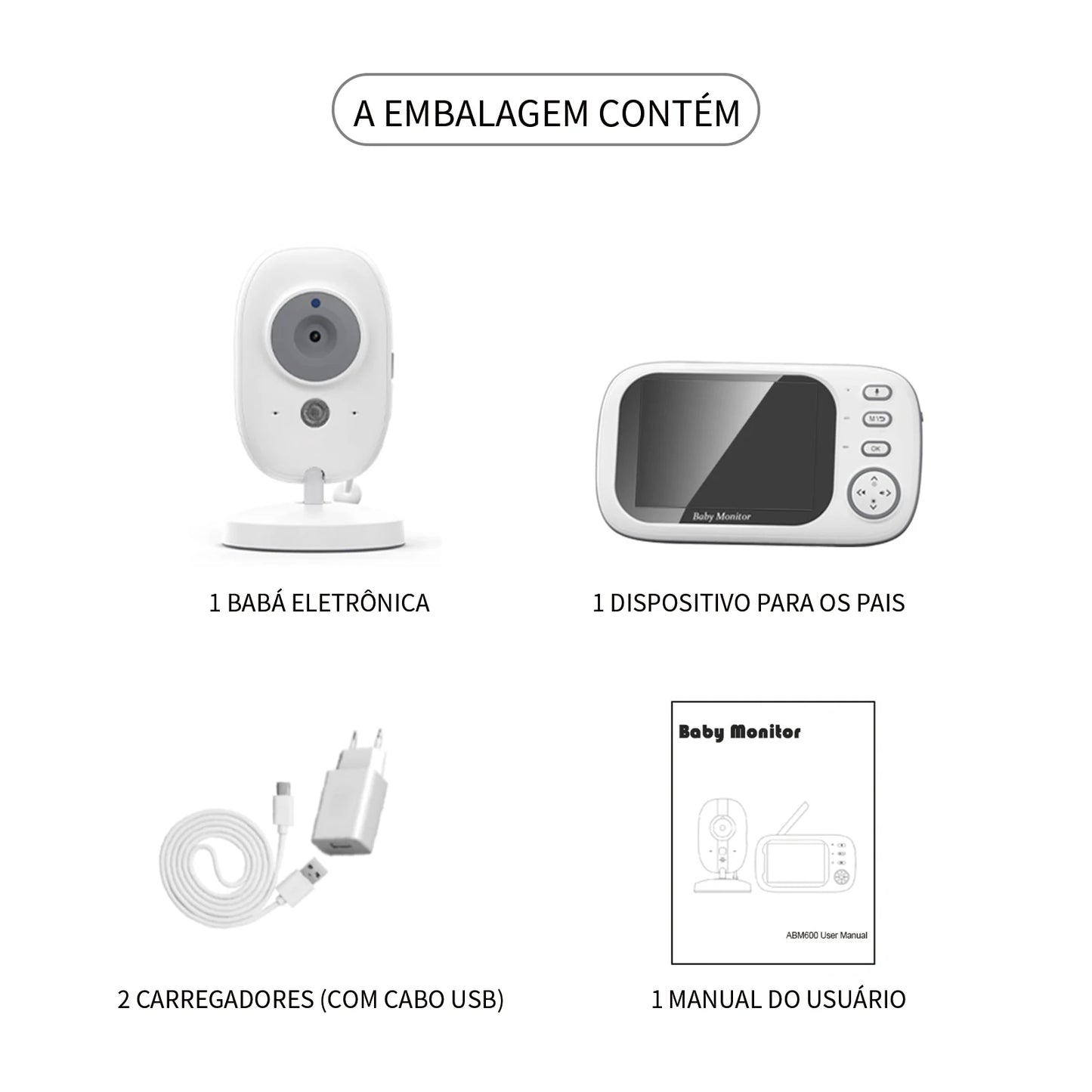 Babá Eletrônica Wi-Fi CasaTechB com Visão Noturna, Áudio Bidirecional e Alerta de Temperatura
