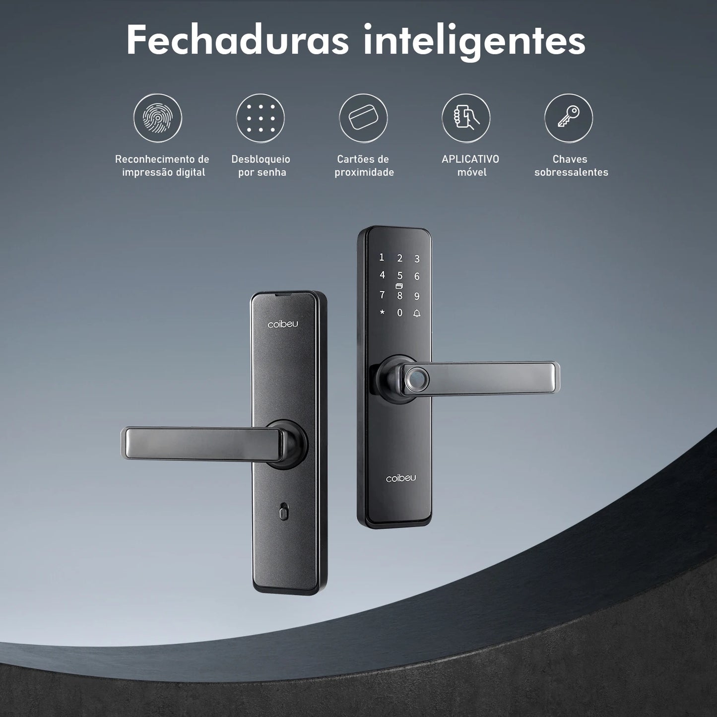 Fechadura eletrônica com Biometria e Senha Coibeu – Desbloqueio Rápido em até 1s, Compatível com App Tuya | wi-fi
