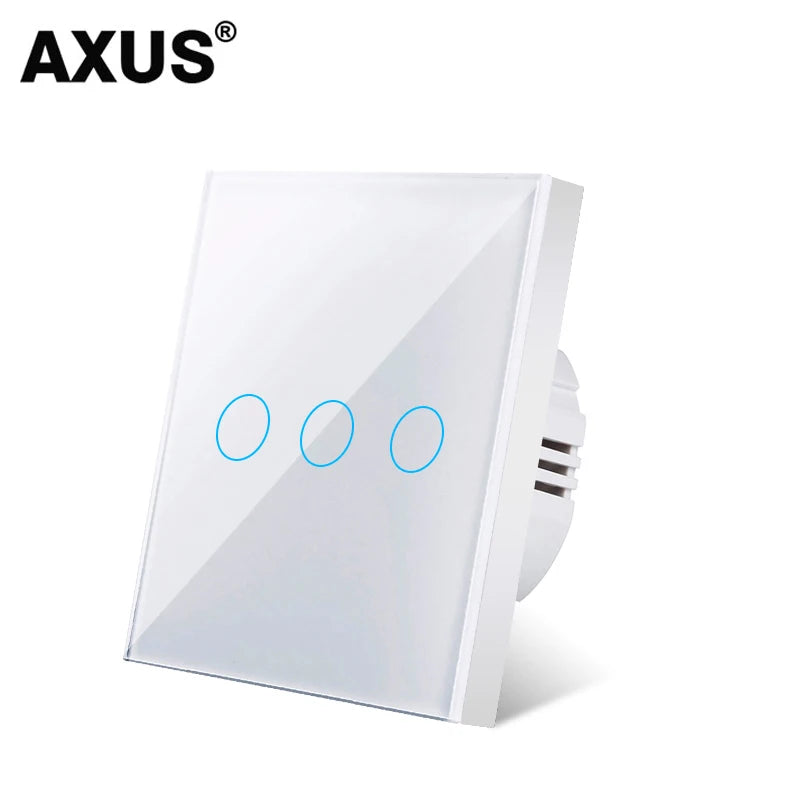 Interruptor inteligente Touch de Vidro Temperado Axus - Painel de Luxo com LED e Instalação Sem Neutro