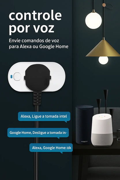 Tomada Inteligente Wi-Fi/Zigbee TNCE 20A - Adaptador Smart com Monitor de Energia e Alexa