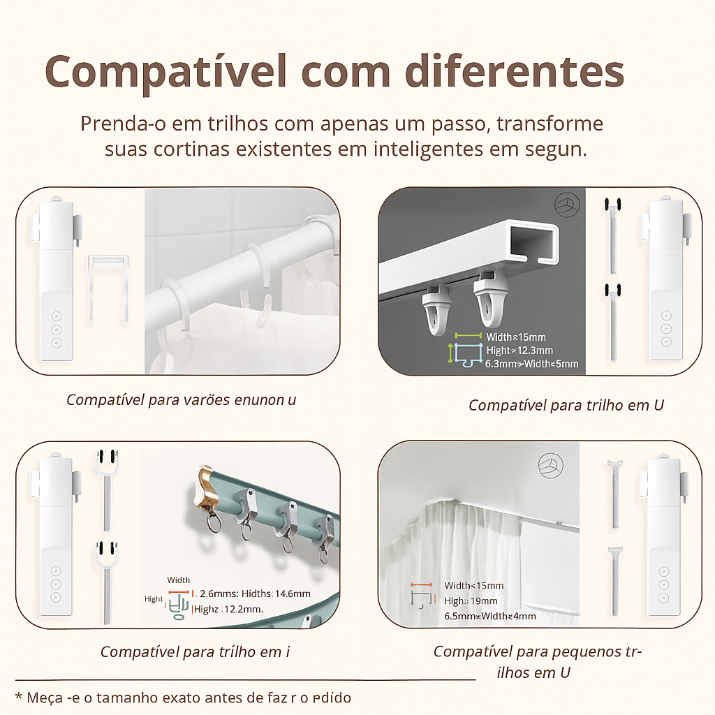 Cortina Inteligente Smart Wi-Fi Zemismart: Automação Alexa sem Hub para Trilho e Varão