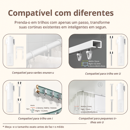 Cortina Inteligente Smart Wi-Fi Zemismart: Automação Alexa sem Hub para Trilho e Varão