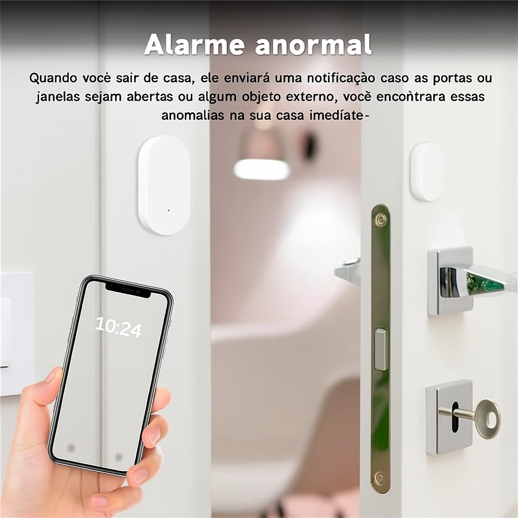 Sensor de Porta e Janela Inteligente Zigbee 3.0 Tuya - Alarme de Intrusão e Automação para Alexa