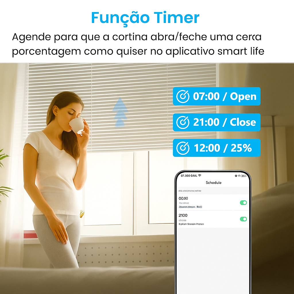 Interruptor de Cortina Inteligente Wi-Fi LoraTap - Painel Smart para Persiana com Alexa e Google Home
