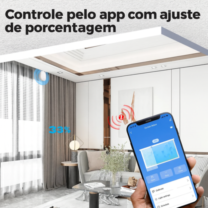 Cortina Inteligente MOES ZigBee com Sensor de Luz, Comando de Voz e App Tuya