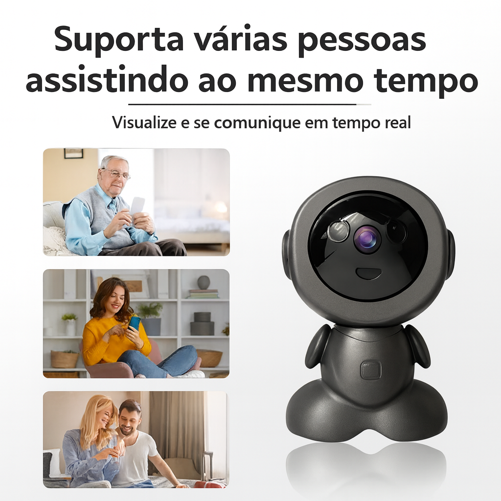 Câmera Inteligente Wi-Fi 8MP com Visão 360°, IA e Áudio Bidirecional Cugo