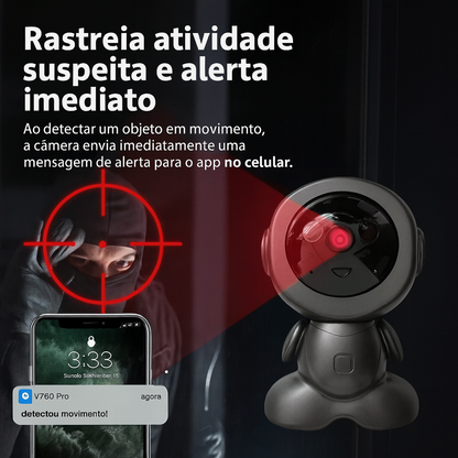 Câmera Inteligente Wi-Fi 8MP com Visão 360°, IA e Áudio Bidirecional Cugo