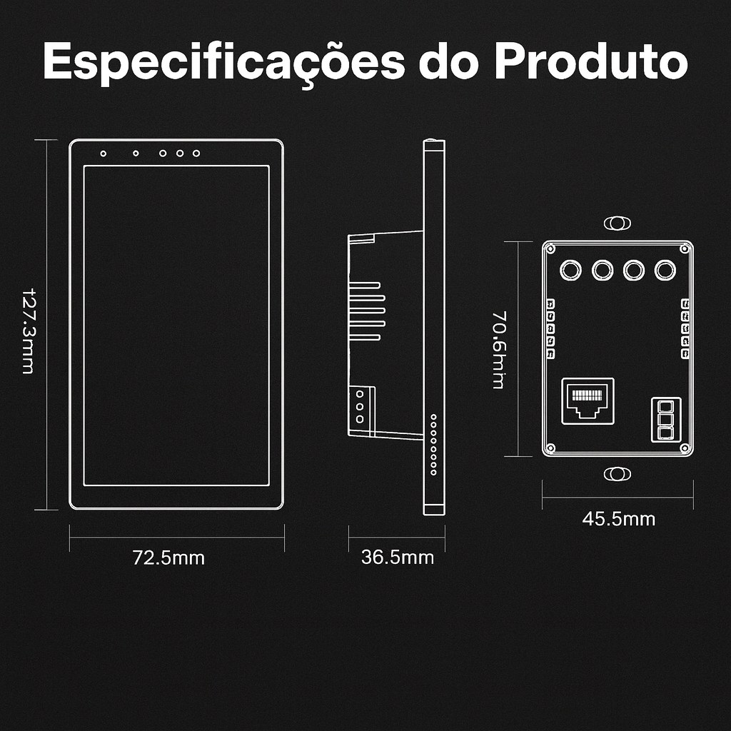 Central Inteligente com Alexa Integrada 5” — Painel Smart MOES com Gateway Zigbee + Wi-Fi, Cenas por Voz/Toque e Relés para Lâmpadas