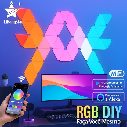 Painéis LiHangStar YD289 com controle por voz (Wi-Fi)
Iluminação RGB para quarto, sala e estantes
Painéis DIY com conectores snap-on para composições
Music Sync: luzes que dançam com músicas e jogos
RGB com branco ajustável e dimerização 0–100%
Painéis modulares para home theater e festa
Controle por app Tuya/Smart Life e botões físicos
Painéis “quantum” com efeitos multicolor em tempo real
Iluminação USB 5V/2A para painéis modulares
Painéis RGB com automações no ecossistema Tuya