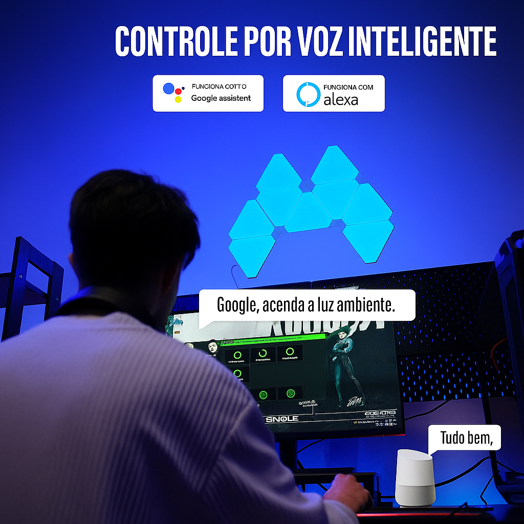 LiHangStar YD289 para ambient light criativa
Painéis modulares com composição geométrica personalizada
RGB inteligente com velocidade e brilho ajustáveis
Controle por RF, app e voz (versão Wi-Fi)
Painéis decorativos RGB para setup gamer minimalista
Iluminação modular com sincronização por microfone
Painéis “quantum” para paredes e painéis decorativos
RGB para festas, aniversários e datas especiais
Painéis modulares compatíveis com Tuya/Smart Life
LiHangStar YD289 com cores vivas e Music Sync