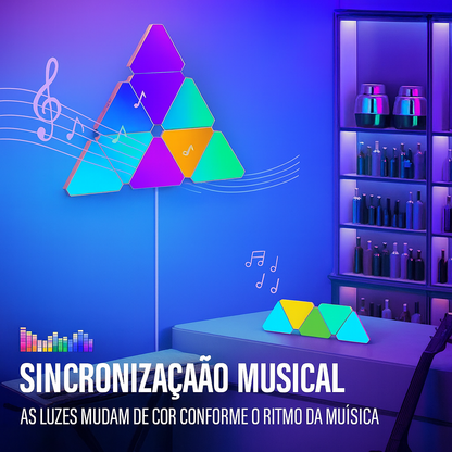 Luminária de Parede RGB Modular LiHangStar YD289 – Painéis Quantum com App Tuya, Music Sync e Alexa/Google