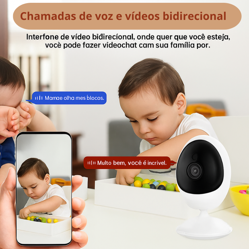 Babá Eletrônica 4MP - Monitor Wi-Fi iCSee com IA e Áudio Bidirecional