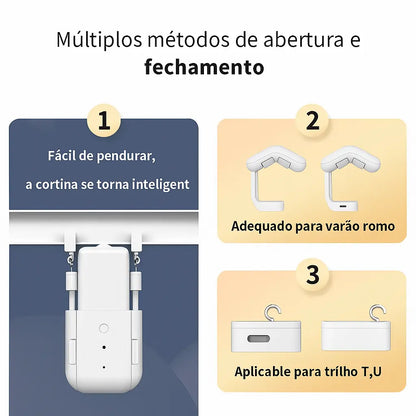 Cortina Inteligente Wi-Fi Tuya - Motor Smart para Trilho com Alexa e Siri