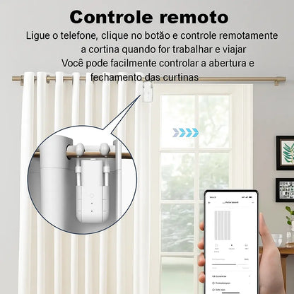 Cortina Inteligente Wi-Fi Tuya - Motor Smart para Trilho com Alexa e Siri