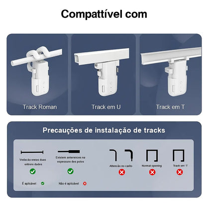 Cortina Inteligente Wi-Fi Tuya - Motor Smart para Trilho com Alexa e Siri