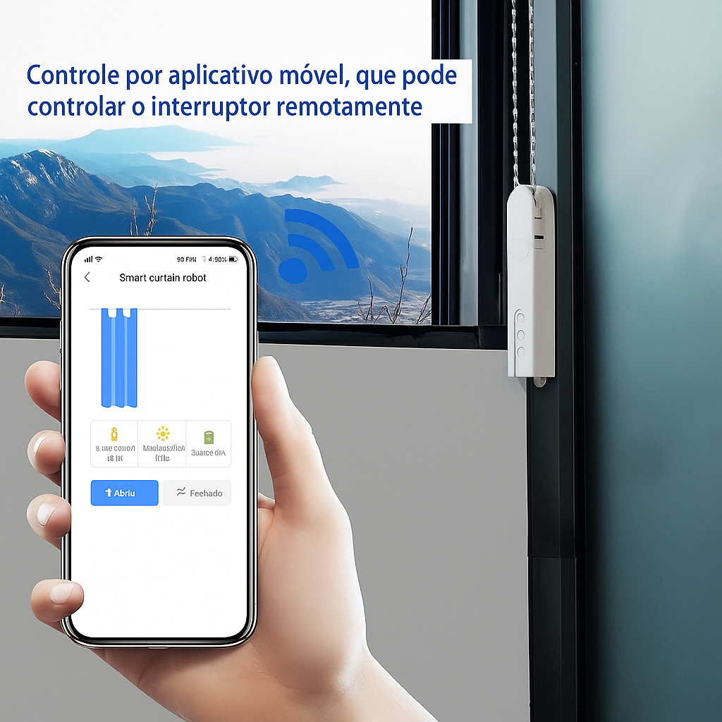 Cortina Inteligente Wi-Fi Tuya - Automação Smart para Persianas e Alexa