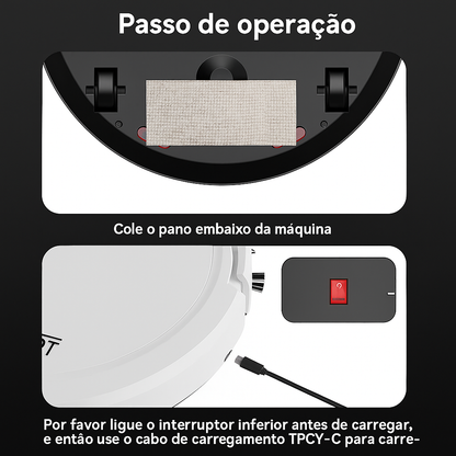 Robô de Limpeza Mijia 3 em 1 - Aspirador Inteligente que Varre e Passa Pano