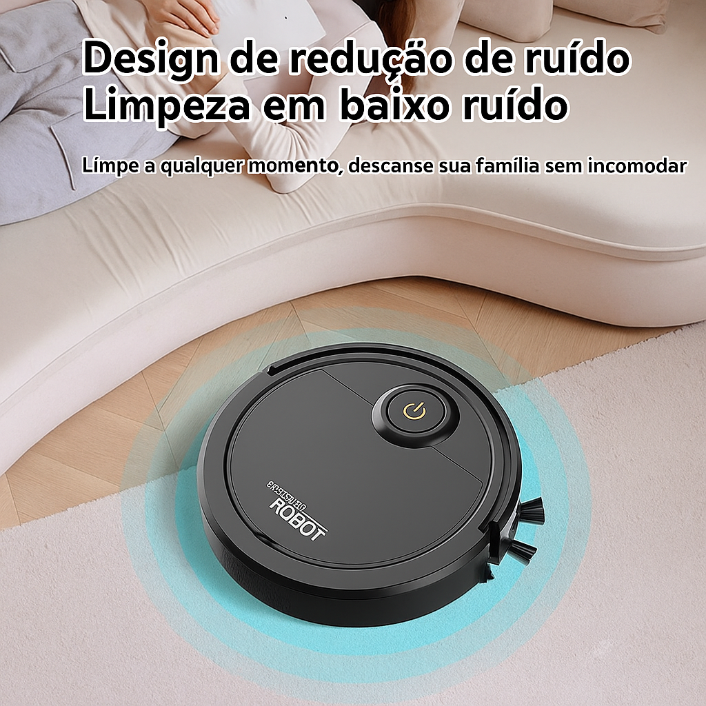Robô de Limpeza Mijia 3 em 1 - Aspirador Inteligente que Varre e Passa Pano