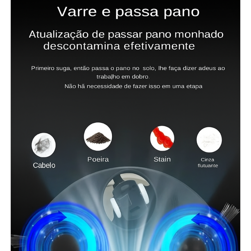 Robô De limpeza Aspirador Inteligente Mijia 5 em 1 - Aspirador Smart com Umidificador e Purificador de Ar