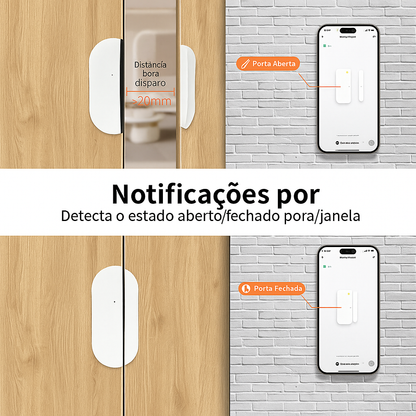 Sensor de Porta e Janela Meian Zigbee 3.0 - Alarme Inteligente Tuya com Sensor Anti-Violação