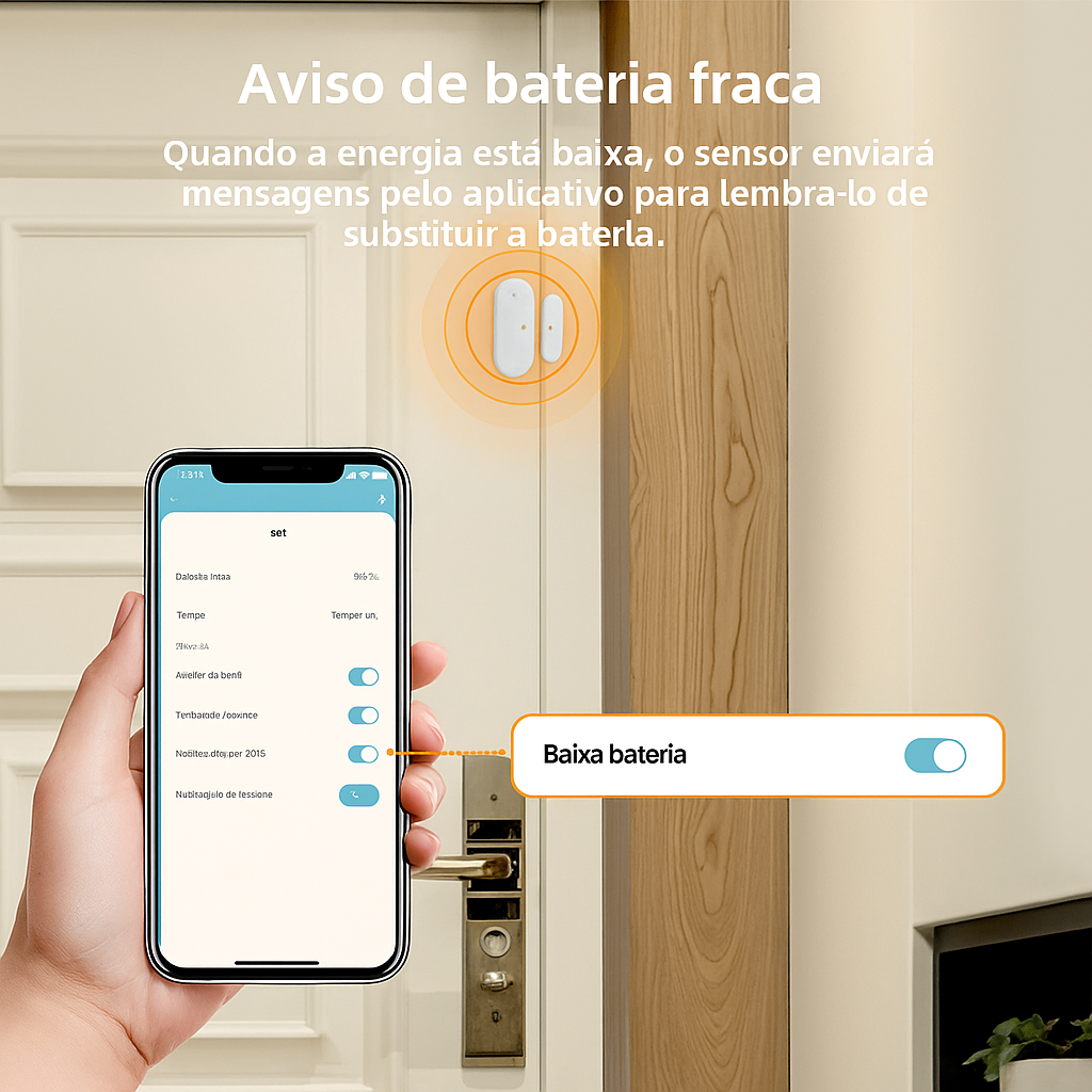 proteção em tempo real no celular

evite portas/janelas esquecidas abertas

instalação rápida, sem obra

casa inteligente integrada

ações automáticas ao abrir a porta

sensor discreto que combina com o ambiente

monitore de qualquer lugar

confiável e econômico (zigbee)

bateria de longa duração

tranquilidade no dia a dia