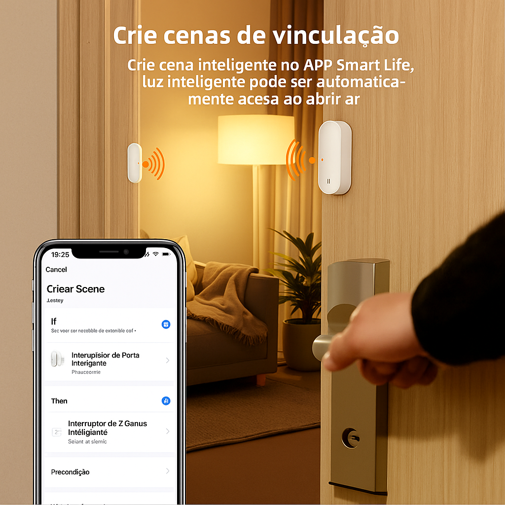 Sensor de Porta e Janela Avatto Zigbee 3.0 - Alarme Smart Tuya com Alerta Anti-Remoção e Alexa