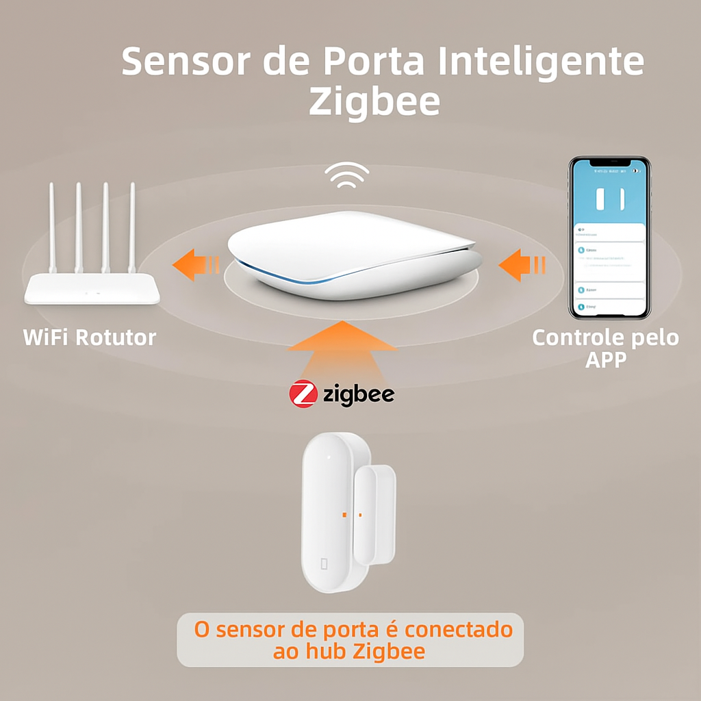Sensor de Porta e Janela Avatto Zigbee 3.0 - Alarme Smart Tuya com Alerta Anti-Remoção e Alexa