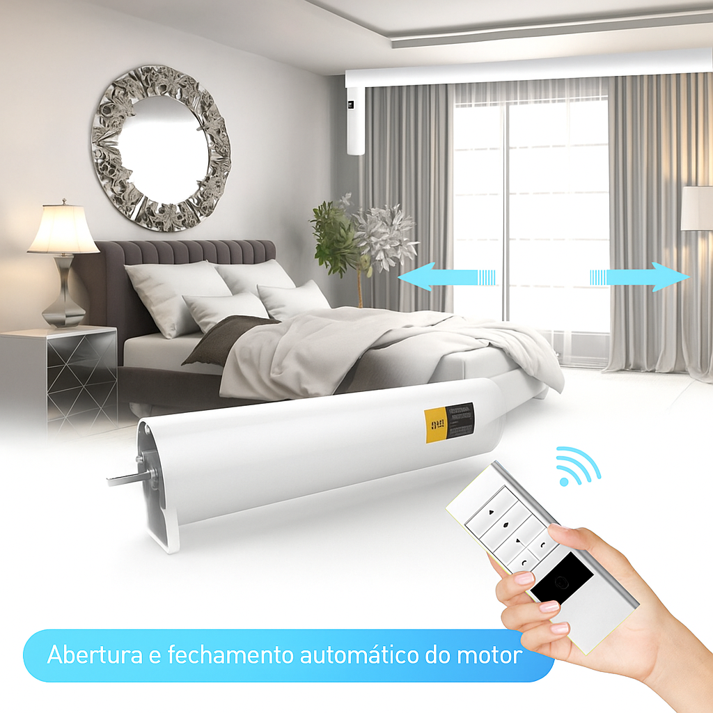 Cortina Inteligente Wi-Fi Tuya com Alexa e Google Assistant