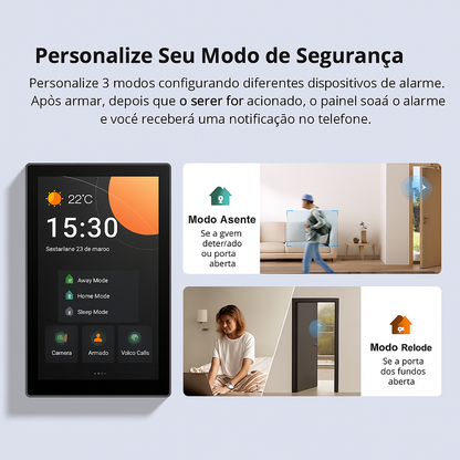centralize luzes, sensores e câmeras
controle por toque, voz ou app
monitoramento em tempo real na tela
automatize rotinas com um toque
instalação limpa e design moderno
conecte dispositivos zigbee sem hub extra
mais segurança com alarmes personalizáveis
acompanhe gasto de energia da casa
experiência rápida e intuitiva
upgrade elegante para casa inteligente