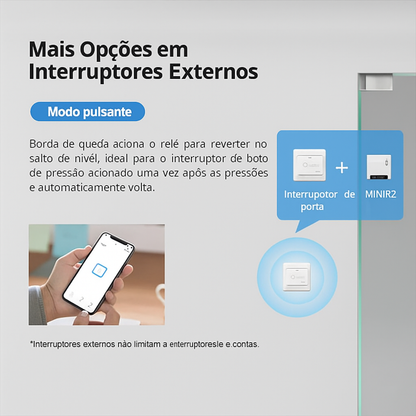 Interruptor Inteligente Wi-Fi SONOFF MINIR2 com Alexa e Google Assistant para Automação Residencial