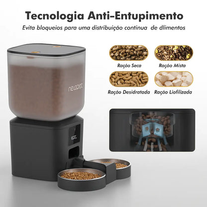 Alimentador Inteligente 8L para Cães e Gatos - Comedouro Automático Digital Programável