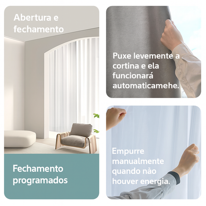 Cortina Inteligente Zemismart Zigbee com Controle por Voz, App Tuya e Automação Alexa/Google