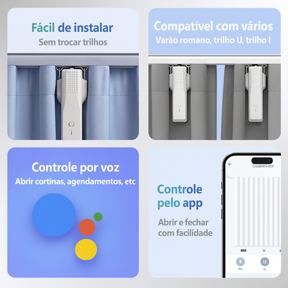 Cortina Inteligente Zemismart Zigbee com Controle por Voz, App Tuya e Automação Alexa/Google