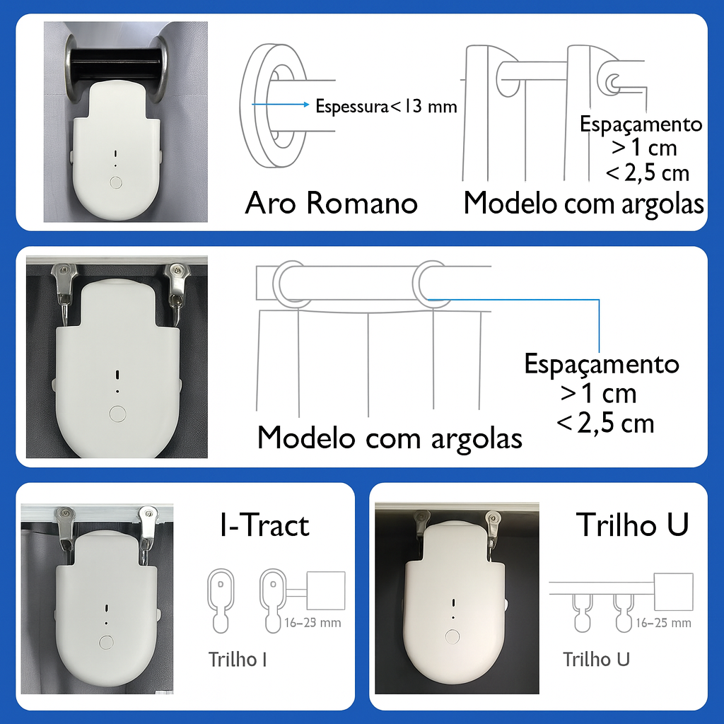 Cortina Inteligente LifeLibero com App Tuya, Comando de Voz e Bateria 4000mAh