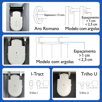 Cortina Inteligente LifeLibero com App Tuya, Comando de Voz e Bateria 4000mAh
