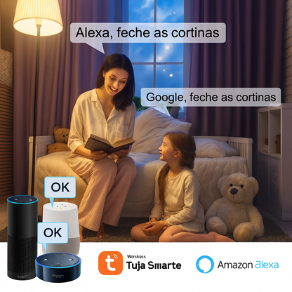 Cortina Inteligente LifeLibero com App Tuya, Comando de Voz e Bateria 4000mAh