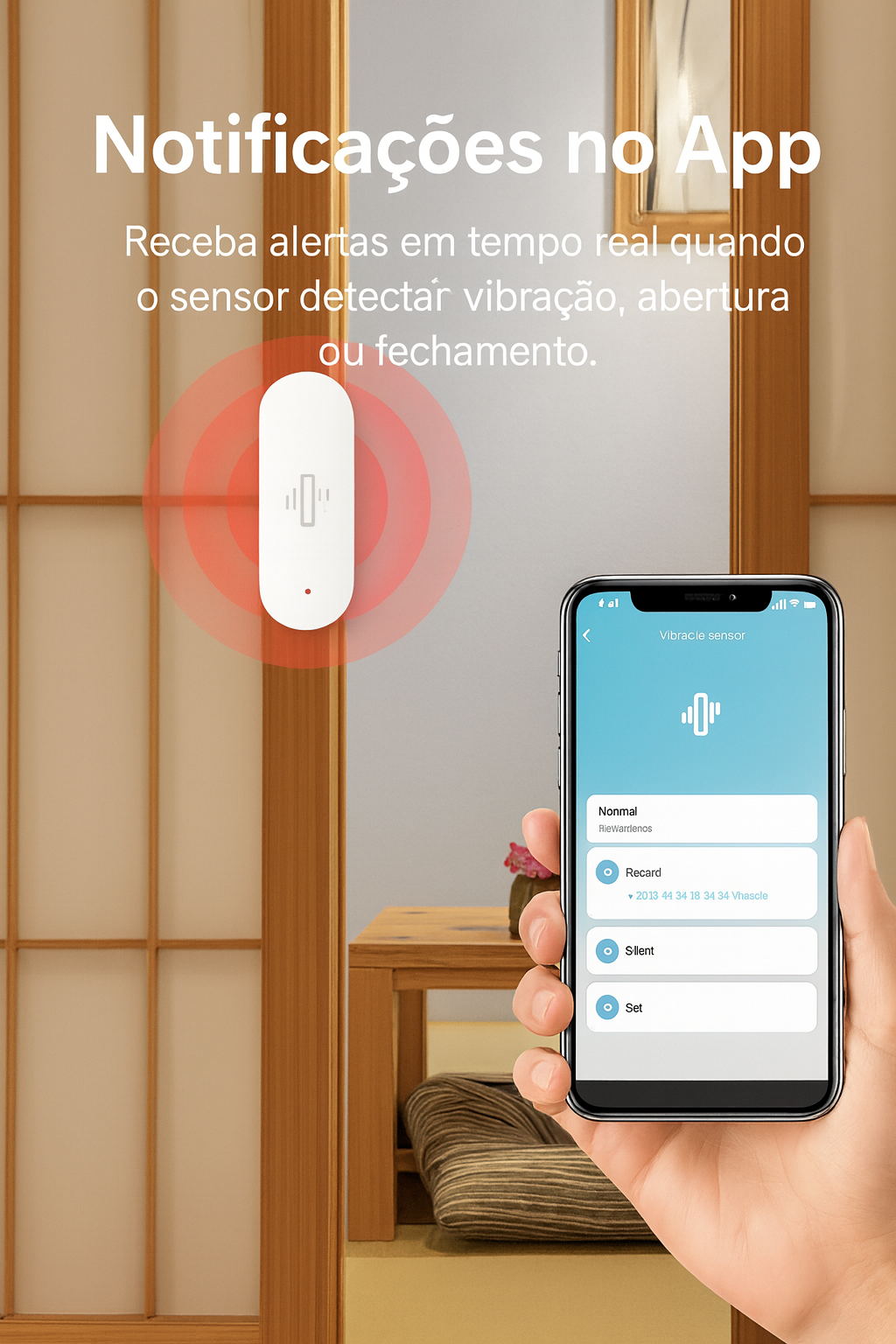 Sensor de Vibração Inteligente Wi-Fi Tuya CPVAN — Alerta de Impacto em Tempo Real para Portas e Janelas