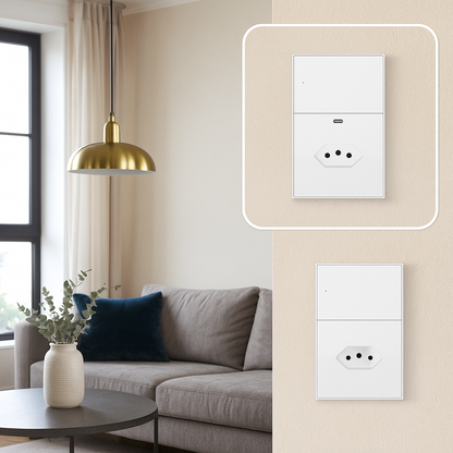 Solução 3 em 1: interruptor + tomada + USB-C

Casa 100% automatizada com Zigbee

Controle por voz: “Alexa/Ok Google, ligar tomada”

Visual moderno e discreto para ambientes premium

Carregue celulares/tablets direto na parede

Rotinas inteligentes: dormir, acordar, sair de casa

Conectividade real com Zigbee Mesh (via hub)

Potência sob medida: 10A ou 20A sem esforço

Integração fácil no ecossistema Tuya/Smart Life

Mais praticidade, menos adaptadores e cabos