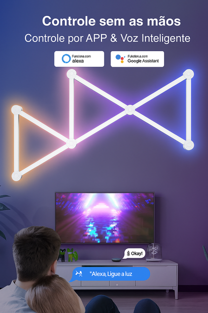 Luminária de Parede LED RGBIC CHEGIT L0729 – Barras Modulares com App Tuya, Music Sync e Alexa/Google