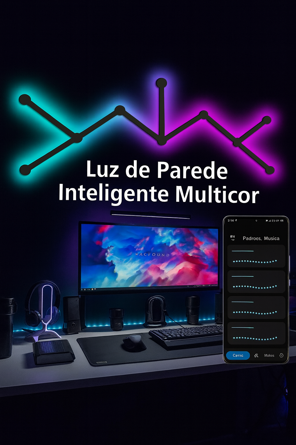 Barras LED RGBIC com composições em até 9 peças
Iluminação modular de parede com efeitos multizona
Barras RGBIC com controle por app e controle remoto
Luzes de parede com Music Sync e cenas dinâmicas
Barras LED para backlight de TV e monitor
RGBIC com branco ajustável de 3000 a 6500K
Barras modulares com instalação adesiva sem furos
CHEGIT L0729 com automações Tuya/Smart Life
Iluminação decorativa RGBIC para setup gamer
Barras LED com Alexa/Google para cor e brilho