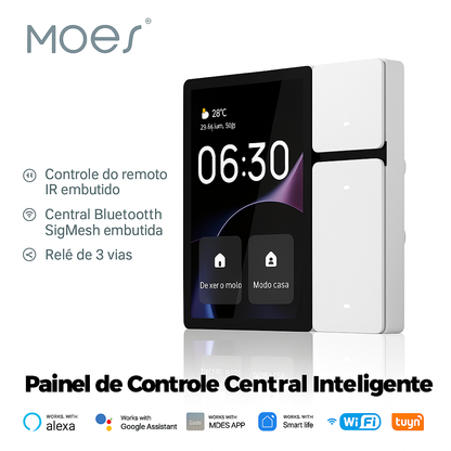 Painel Inteligente Touch MOES 3.5” - Central de Automação Wi-Fi e Infravermelho Alexa