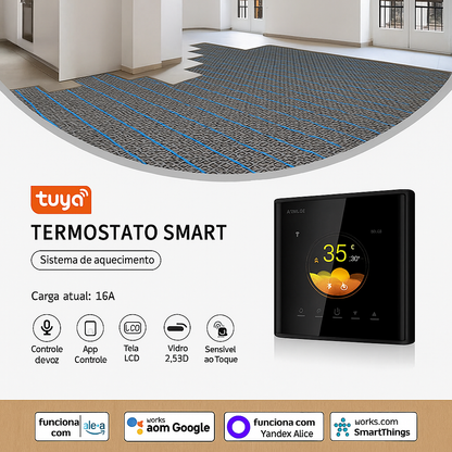 Termostato Inteligente Wi-Fi Tuya 16A - Controle de Temperatura Alexa e Google Home