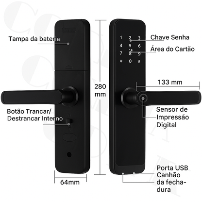 Fechadura Inteligente Biométrica CDOK K8 - Fechadura Smart com App TTLock e Senha