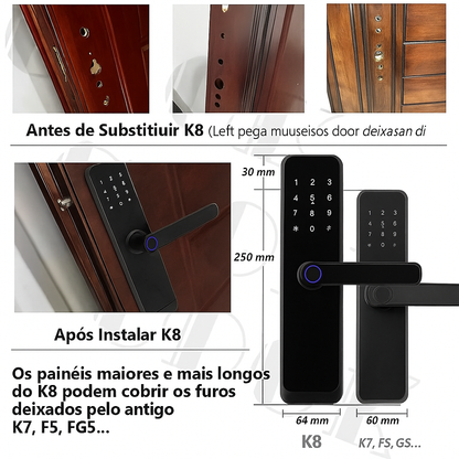 Fechadura Inteligente Biométrica CDOK K8 - Fechadura Smart com App TTLock e Senha
