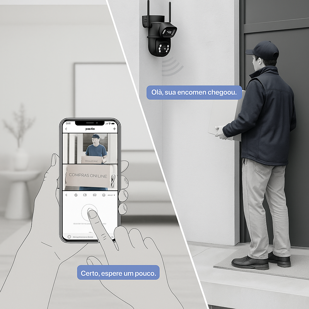 Câmera Inteligente 4K COIBEU 360° WiFi - Segurança com IA e Visão Noturna