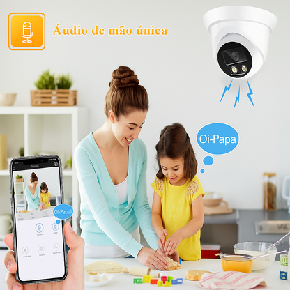 Câmera Wi-Fi Inteligente 4K ASECAM 8MP - Vigilância IP com IA e Visão Noturna Colorida