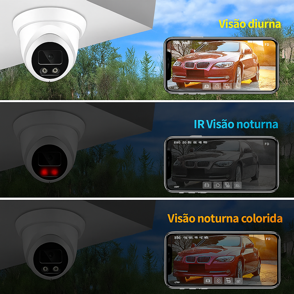 Câmera Wi-Fi Inteligente 4K ASECAM 8MP - Vigilância IP com IA e Visão Noturna Colorida