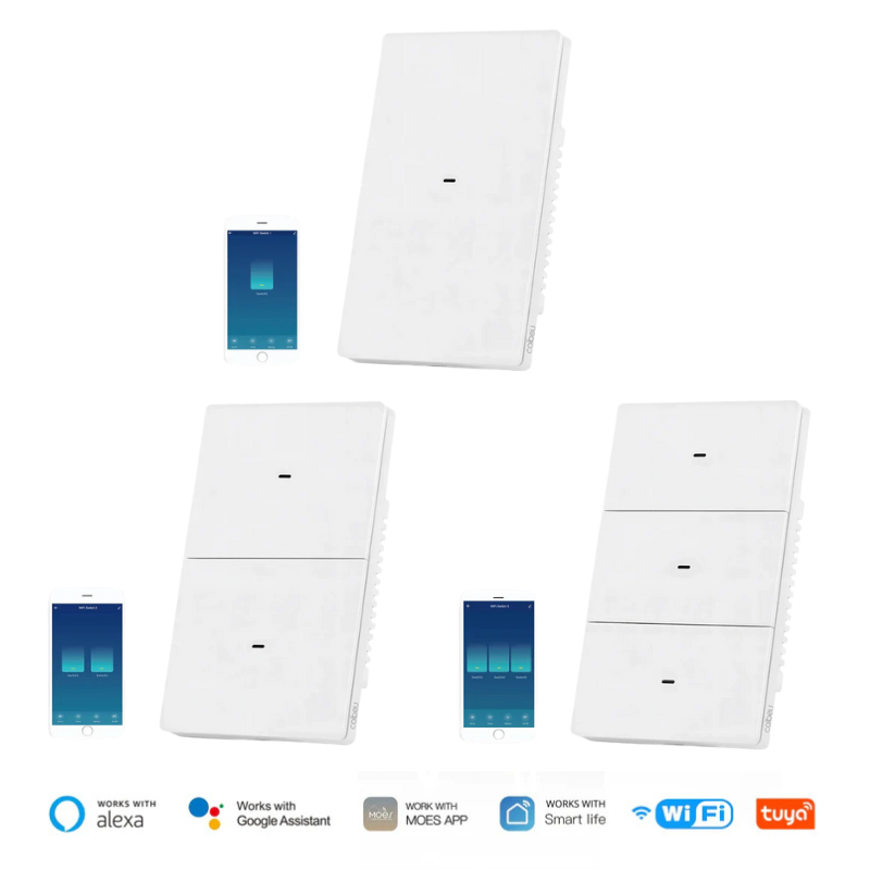 interruptor smart wi-fi tuya n+l
tuya / smart life app
alexa / google assistant (voz)
3 canais independentes (3 gang)
temporizador e agendamentos
100–240v | 50/60hz | 16a
potência máx. 300w por canal
wi-fi 2.4ghz (802.11 b/g/n)
instalação com/sem neutro
modelo cb3s
pc+abs acabamento premium
dimensões 118×72×40mm
certificações ce/rohs/anatel