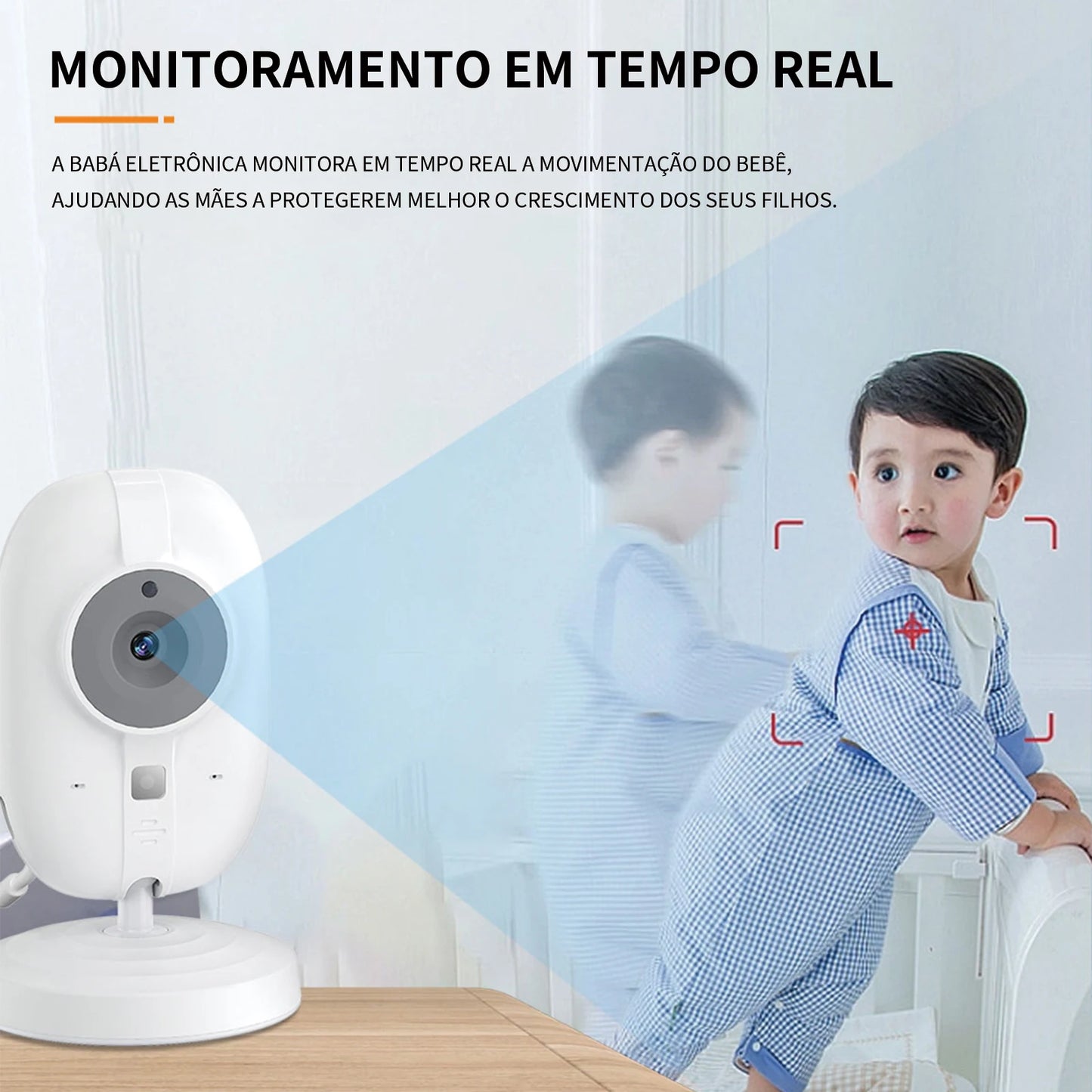 Babá Eletrônica Wi-Fi CasaTechB com Visão Noturna, Áudio Bidirecional e Alerta de Temperatura
